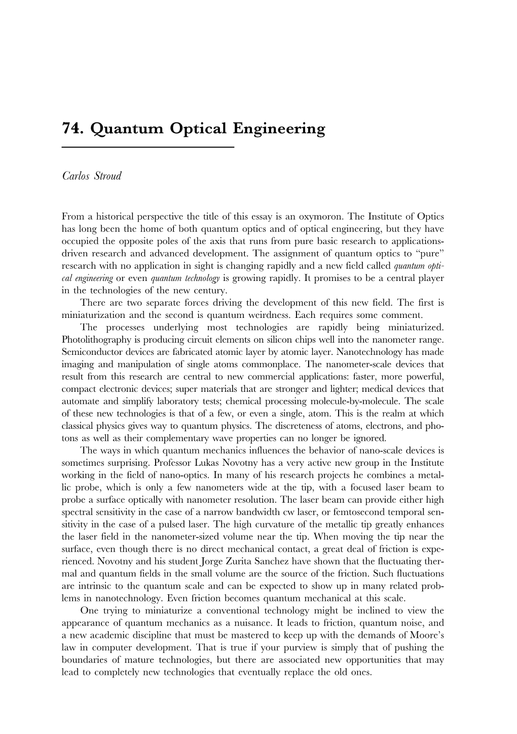 Quantum Optical Engineering