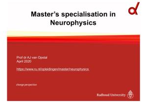 Master's Specialisation in Neurophysics