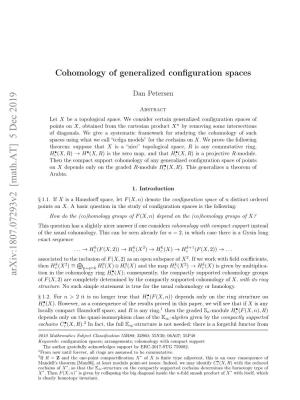 Cohomology of Generalized Configuration Spaces Immediate How the Functor Λ Should Be Modiﬁed