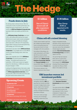 Upcoming Events China Sell-Off a Mixed Blessing UBS
