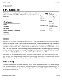 TTG Studios - Wikipedia 1/10/18, 3:33 PM