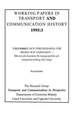 Working Papers in Transport And- Communication History 1995:3