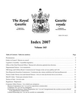 The Royal Gazette Index 2007