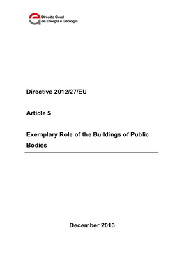 Directive 2012/27/EU Article 5 Exemplary Role of the Buildings Of