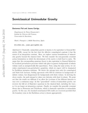 Semiclassical Unimodular Gravity