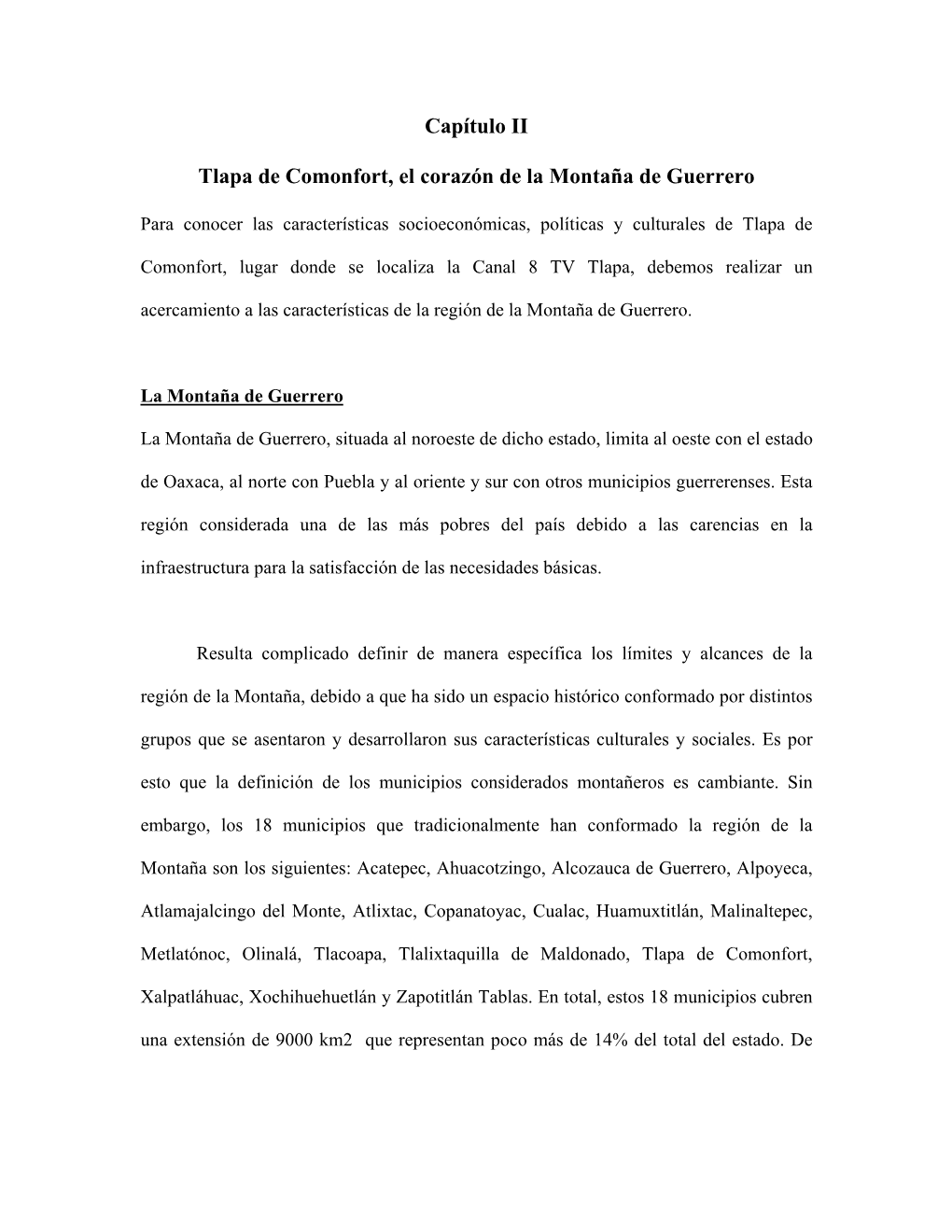 Capítulo II Tlapa De Comonfort, El Corazón De La Montaña De Guerrero