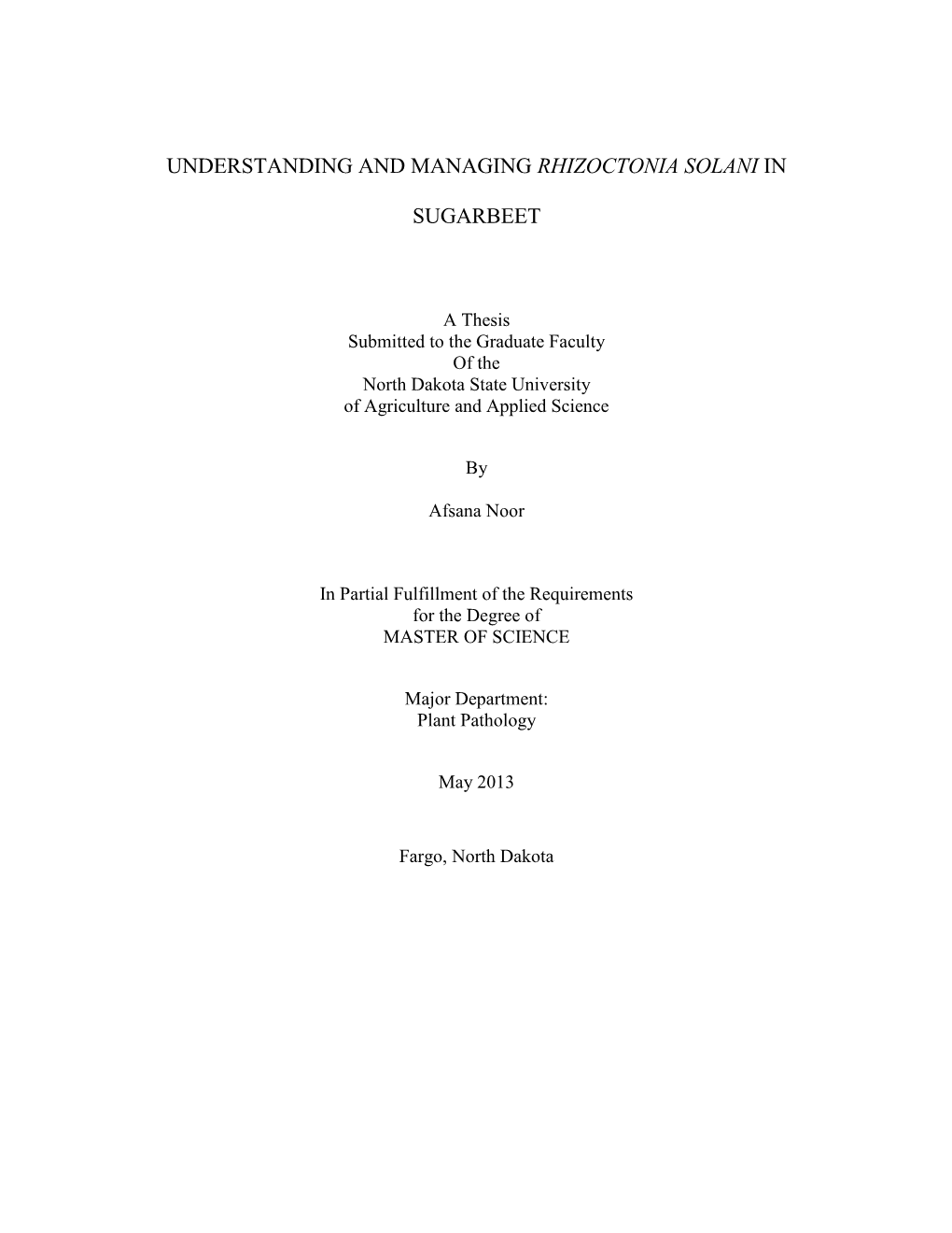 Understanding and Managing Rhizoctonia Solani In