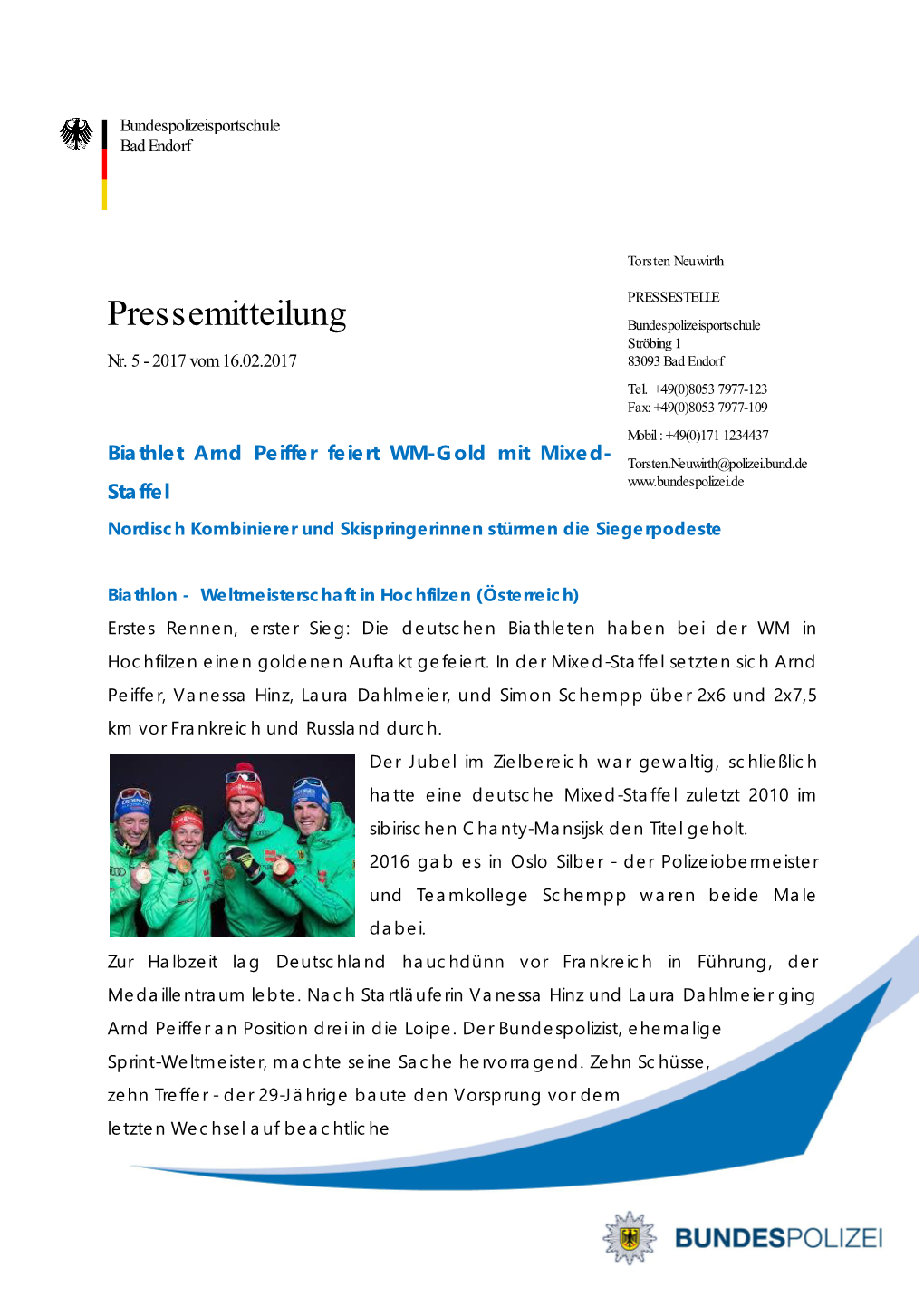 Pressemitteilung Bundespolizeisportschule Ströbing 1 Nr