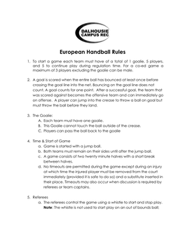 European Handball Rules