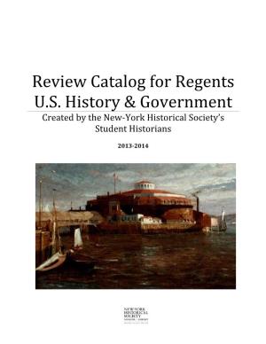 Review Catalog for Regents U.S. History & Government