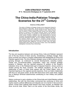 The China-India-Pakistan Triangle: Scenarios for the 21St Century