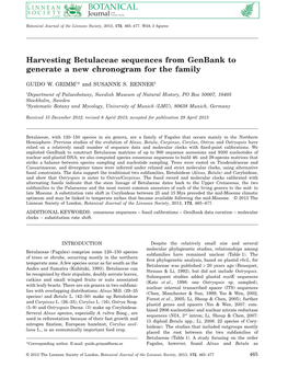 Harvesting Betulaceae Sequences from Genbank to Generate a New Chronogram for the Family