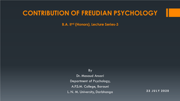 Contribution of Freudian Psychology