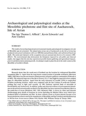 Archaeological and Palynological Studies at the Mesolithic Pitchstone