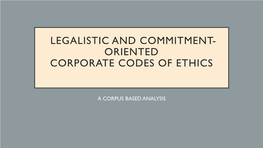 The Language of Corporate Code of Ethics: an Industry-Related Perspective