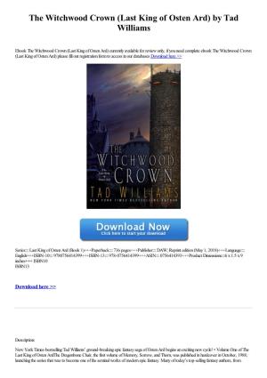 The Witchwood Crown (Last King of Osten Ard) by Tad Williams