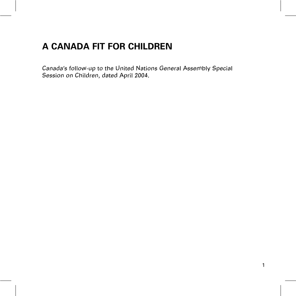 A Canada Fit for Children