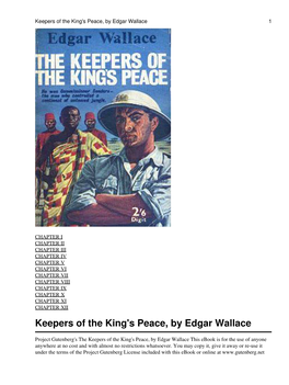 Keepers of the King's Peace, by Edgar Wallace 1