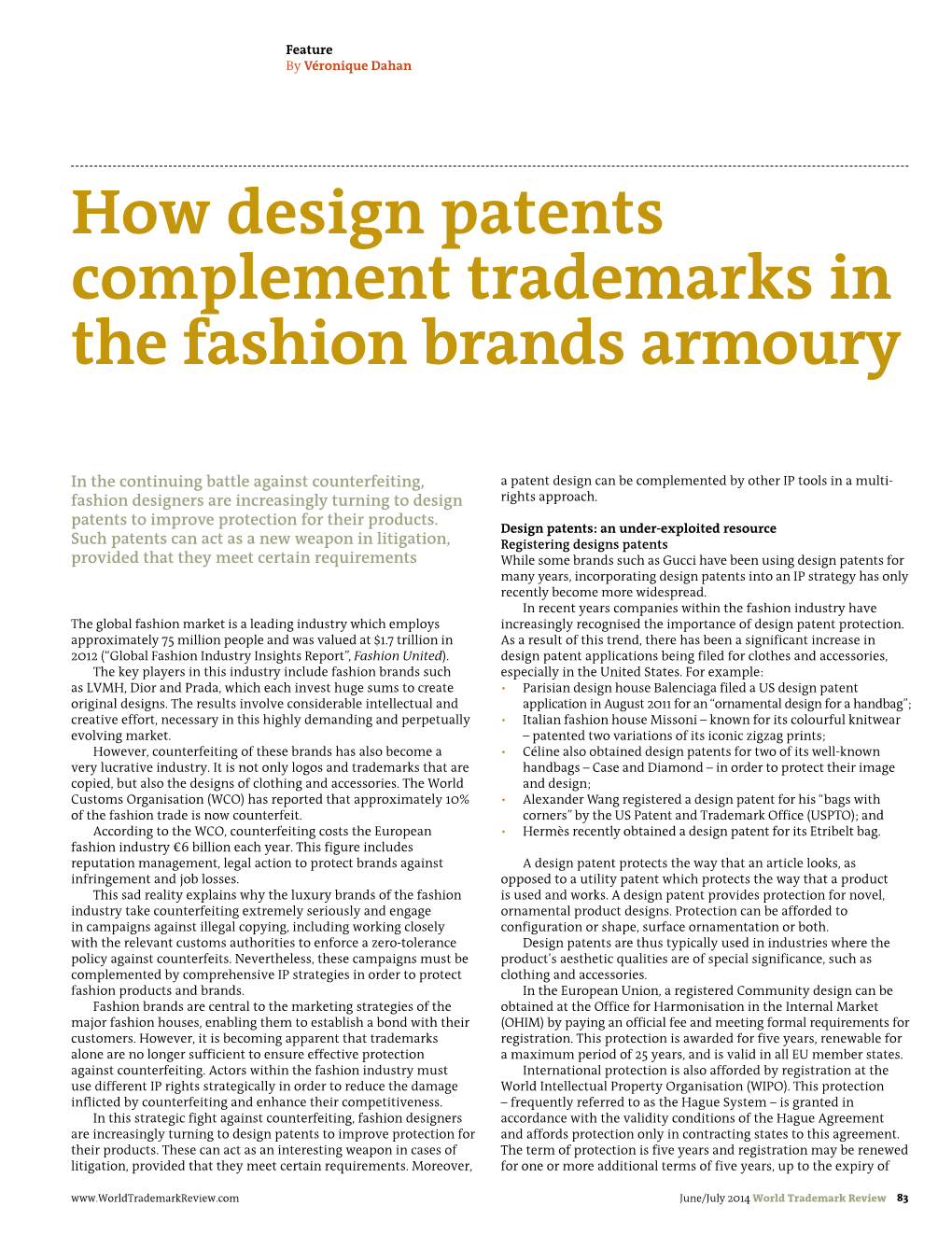 How Design Patents Complement Trademarks in the Fashion Brands DocsLib