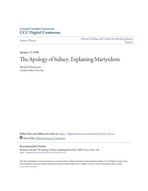 The Apology of Sidney: Explaining Martyrdom Michael Marinaccio Coastal Carolina University