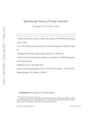 Spectroscopic Survey of X-Type Asteroids1