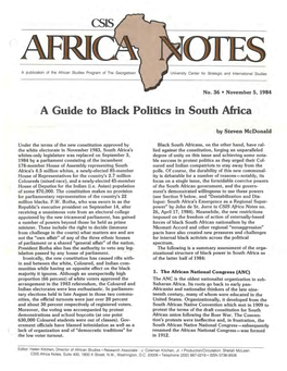 A Guide to Black Politics in South Africa
