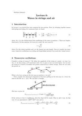 Lecture 6: Waves in Strings and Air