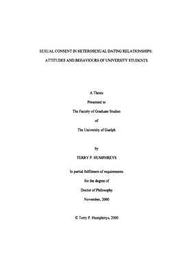 Sexual Consent Questionnaire Information Form Dear Student, a Major Campus Issue Is Chat of Sexual Coercion