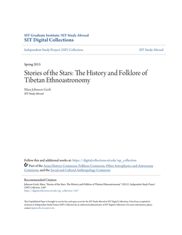 Stories of the Stars: the History and Folklore of Tibetan Ethnoastronomy