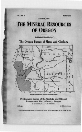 Preliminary Survey of the Geology and Mineral Resources of Curry County, Oregon by G