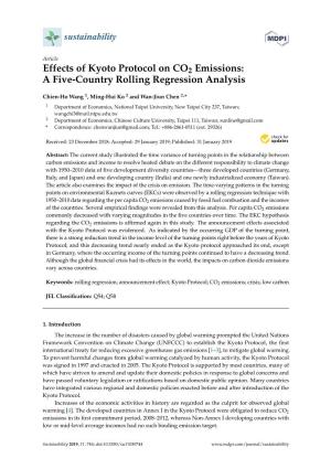 Effects of Kyoto Protocol on CO2 Emissions: a Five-Country Rolling Regression Analysis