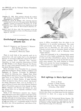 Ornithological Investigations of the Antarctic Tern Bird Sightings in Marie