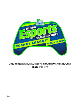 2021 NIRSA NATIONAL Esports CHAMPIONSHIPS ROCKET LEAGUE RULES