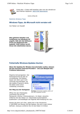 Windows-Tipps, Die Microsoft Nicht Verraten Will Fehlerhafte Windows