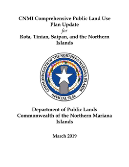 CNMI Comprehensive Public Land Use Plan Update for Rota, Tinian, Saipan, and the Northern Islands