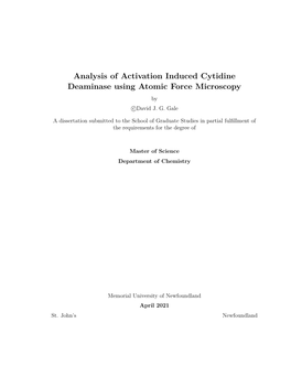 Analysis of Activation Induced Cytidine Deaminase Using Atomic Force Microscopy by C David J