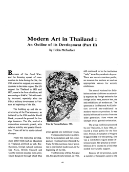 Modern Art in Thailand : an Outline of Its Development (Part II) by Helen Michaelsen