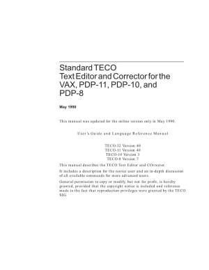Standard TECO (Text Editor and Corrector)