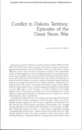 Conflict in Dakota Territory: Episodes of the Great Sioux War
