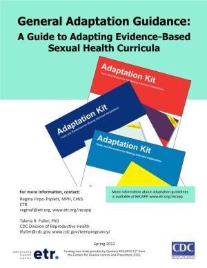 General Adaptation Guidance: a Guide to Adapting Evidence-Based Sexual Health Curricula