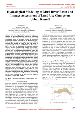 Hydrological Modeling of Musi River Basin and Impact Assessment of Land Use Change on Urban Runoff