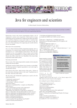 Java for Engineers and Scientists