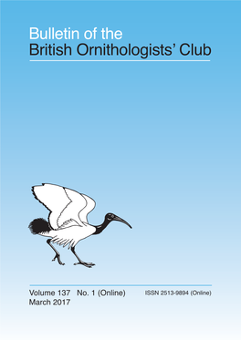 Bulletin of the British Ornithologists' Club