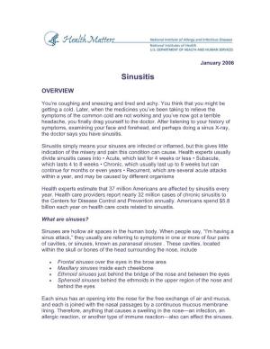 Sinusitis, NIAID Fact Sheet