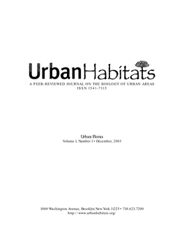 Urban Floras Volume 1, Number 1 • December, 2003