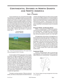 Continental Divides in North Dakota and North America by Mark A