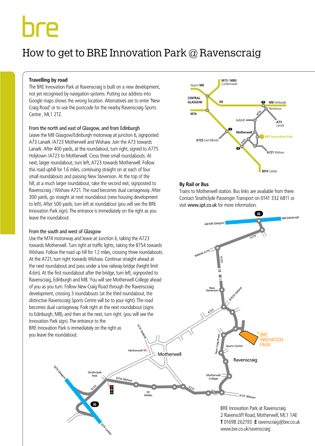 How to Get to BRE Innovation Park @ Ravenscraig