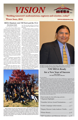 NM MESA Ready for a New Year of Success Toney Begay NM MESA Executive Director