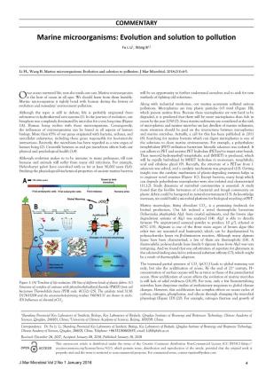 Marine Microorganisms: Evolution and Solution to Pollution Fu L Li1, Wang B1,2
