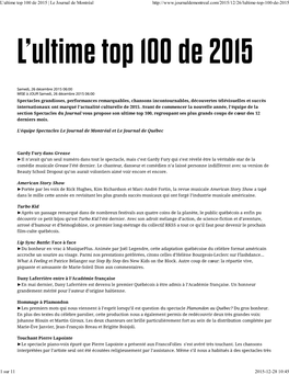 Americanstoryshow L'ultime Top 100 De 2015 Le Journal De Montréal